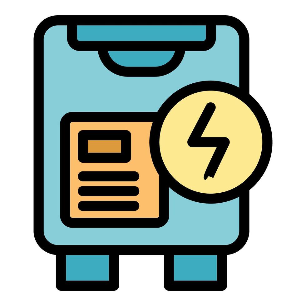 Portable generator providing electricity during power outage vector