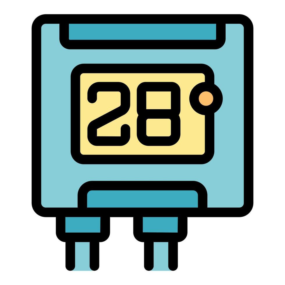 Digital control panel showing temperature reading vector
