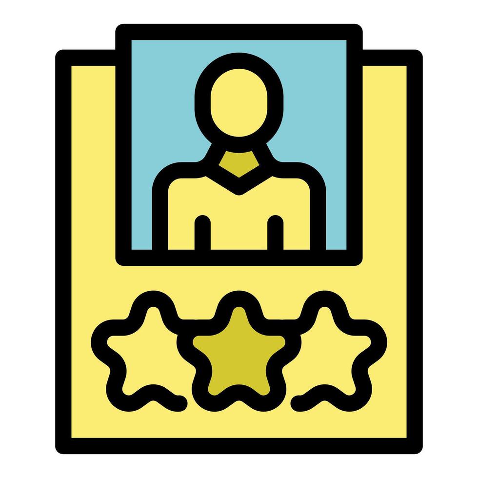 Employee of the month picture with three stars rating representing best performance vector