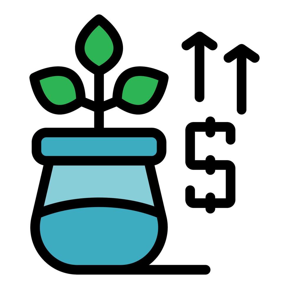 Growing plant symbolizing increasing profit in finance and investment vector