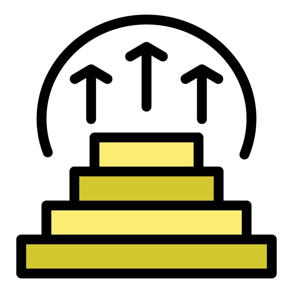 Ascending stairs symbolizing growth and progress towards success vector