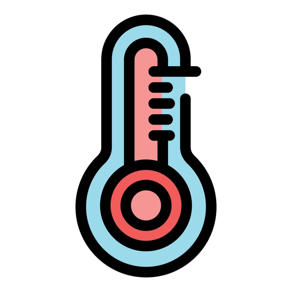 Medical thermometer showing increasing temperature icon vector