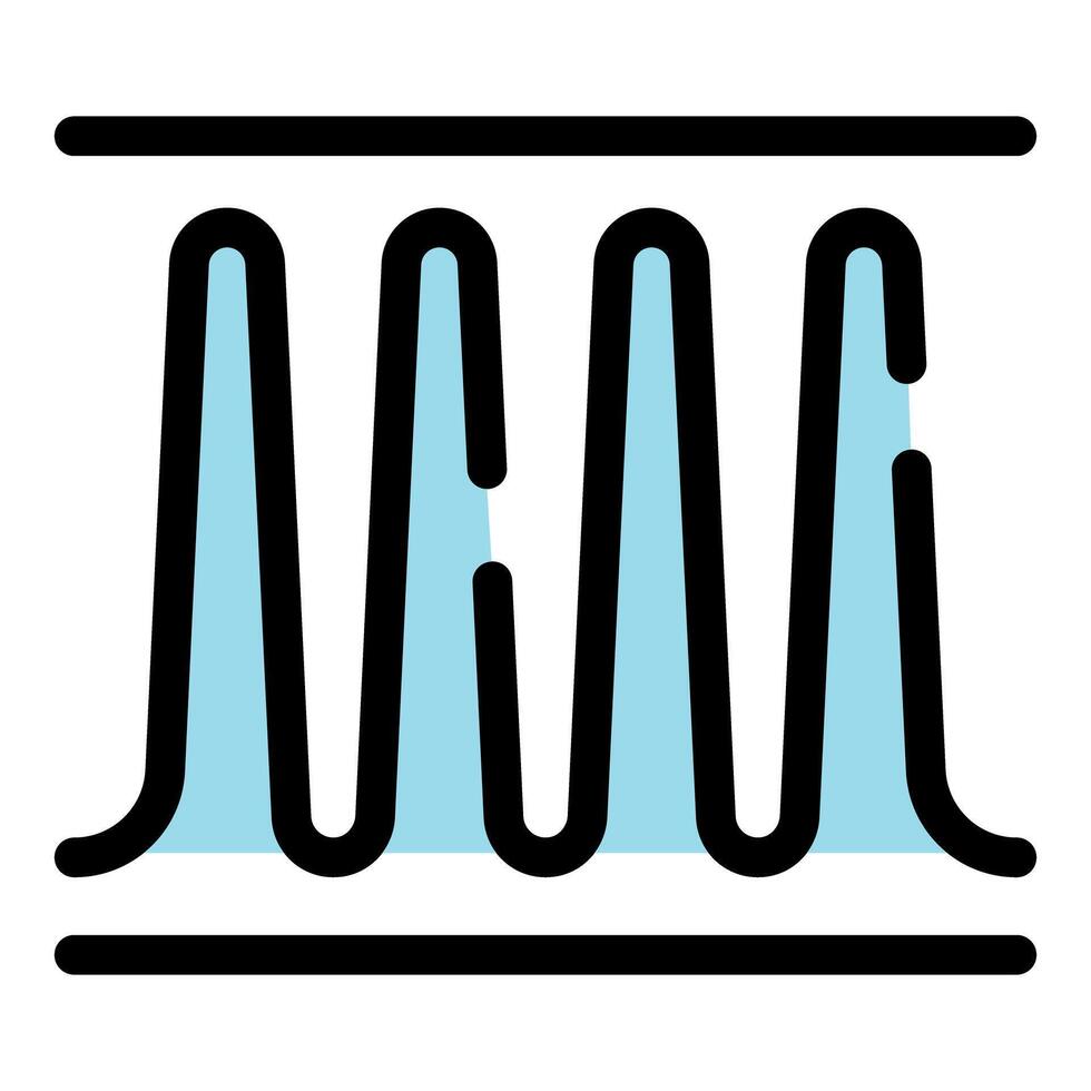 Sound wave showing frequency and amplitude, audio signal visualization vector