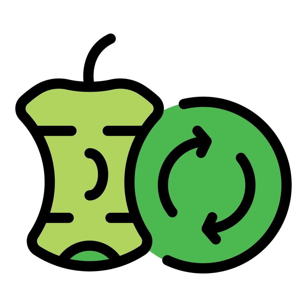 Apple core recycling promoting sustainable waste management vector