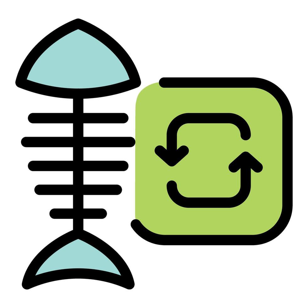 Fish bones recycling promoting sustainable fishing practices vector