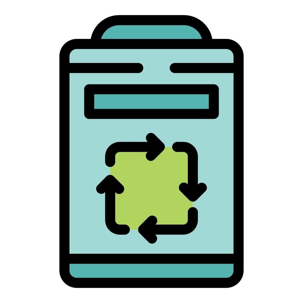 Eco battery showing recycling and sustainability with circular arrows vector