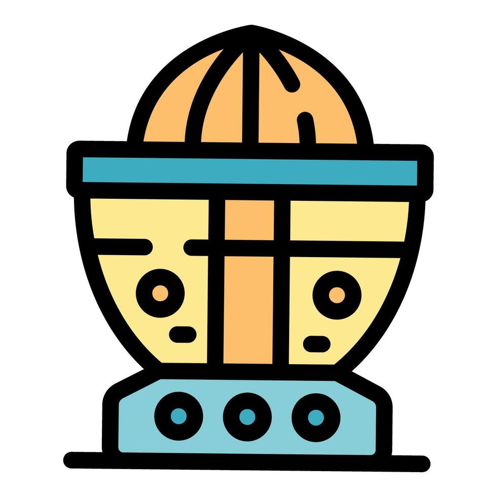 Citrus juicer squeezing fresh juice for healthy breakfast vector