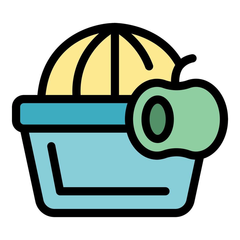 Lemon squeezer pressing half a lime into a measuring cup vector