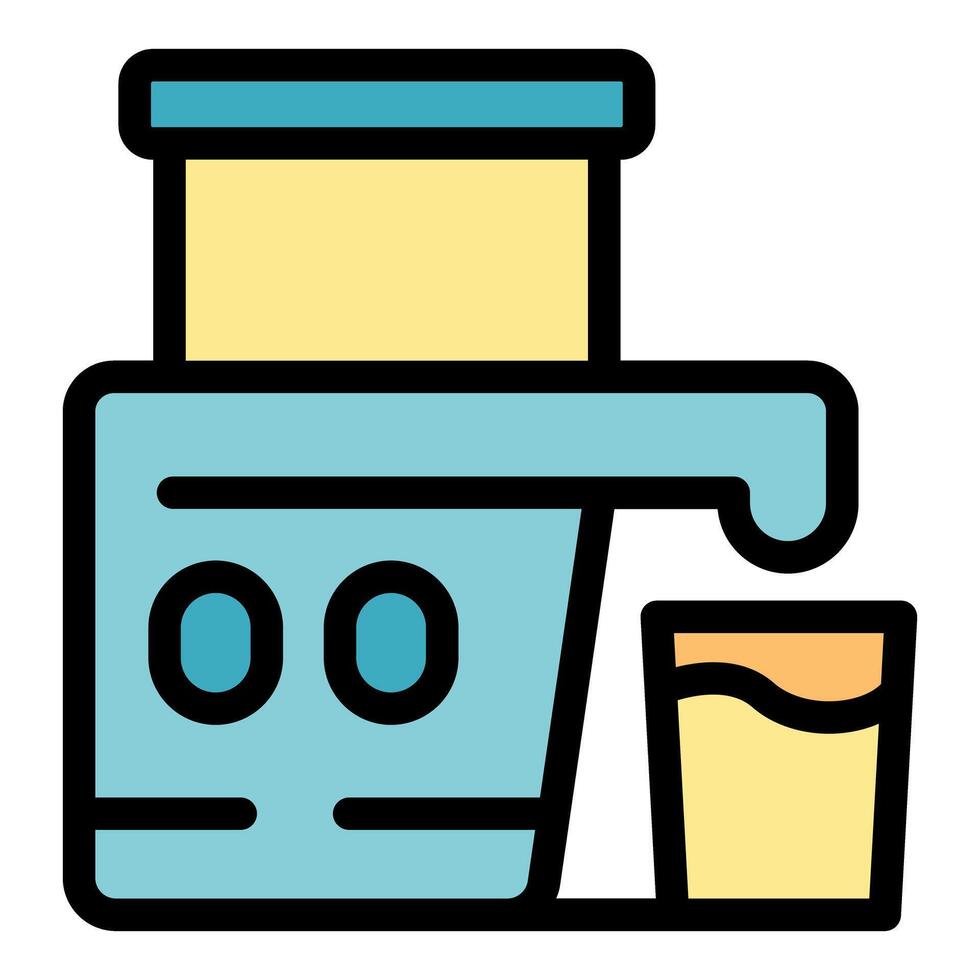 Modern electric juicer extracting juice into glass, preparing refreshing beverage vector