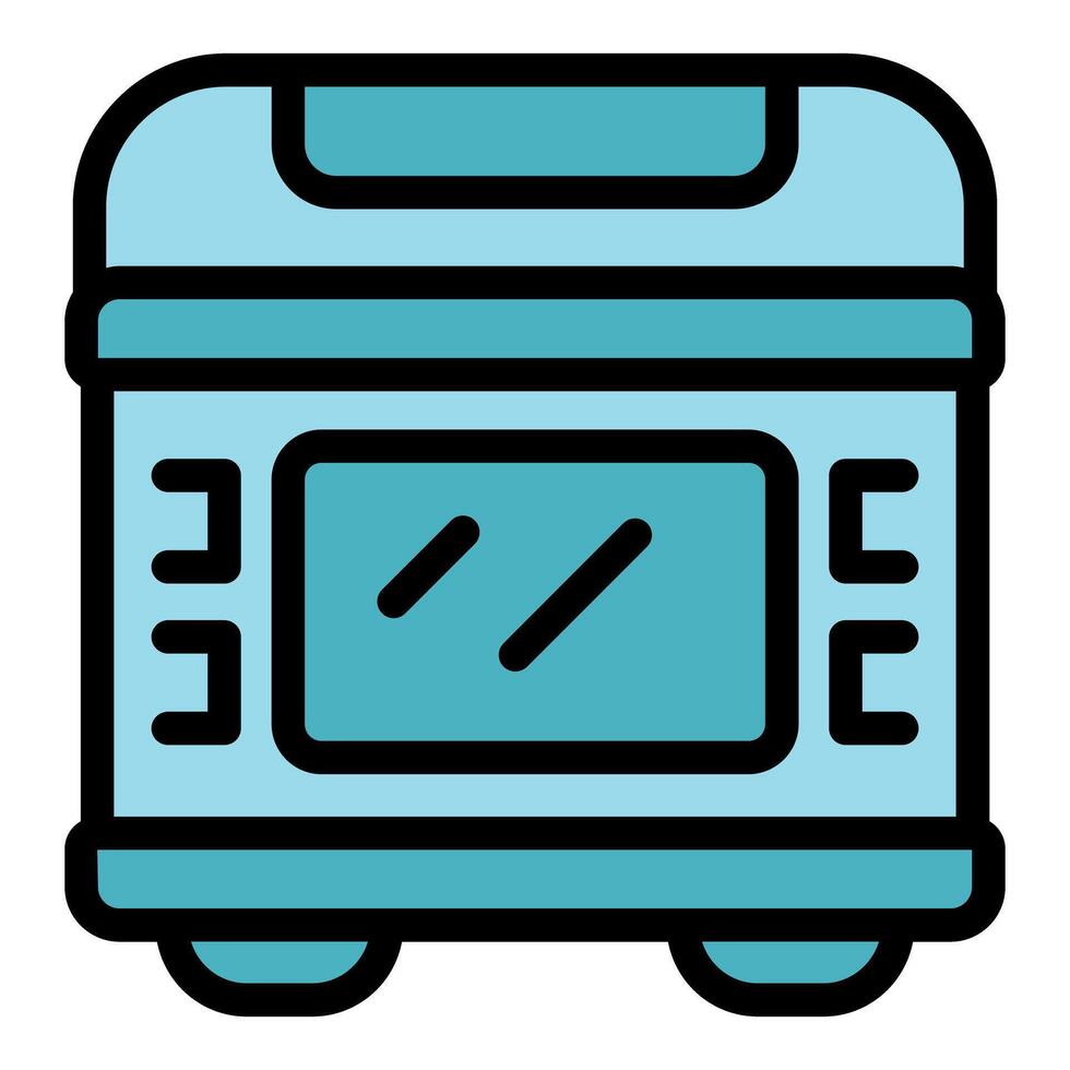 Modern multi cooker icon showing kitchen appliance for steaming and warming vector