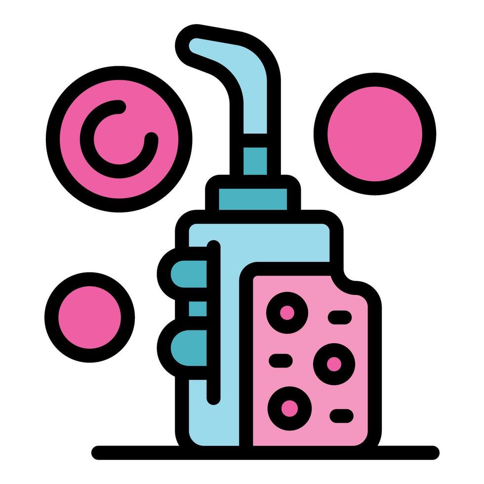 Electronic cigarette smoking device releasing vapor and nicotine bubbles vector