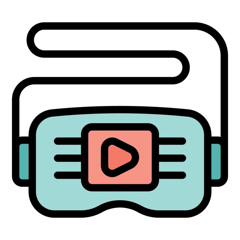 Vr headset playing , virtual reality entertainment icon vector
