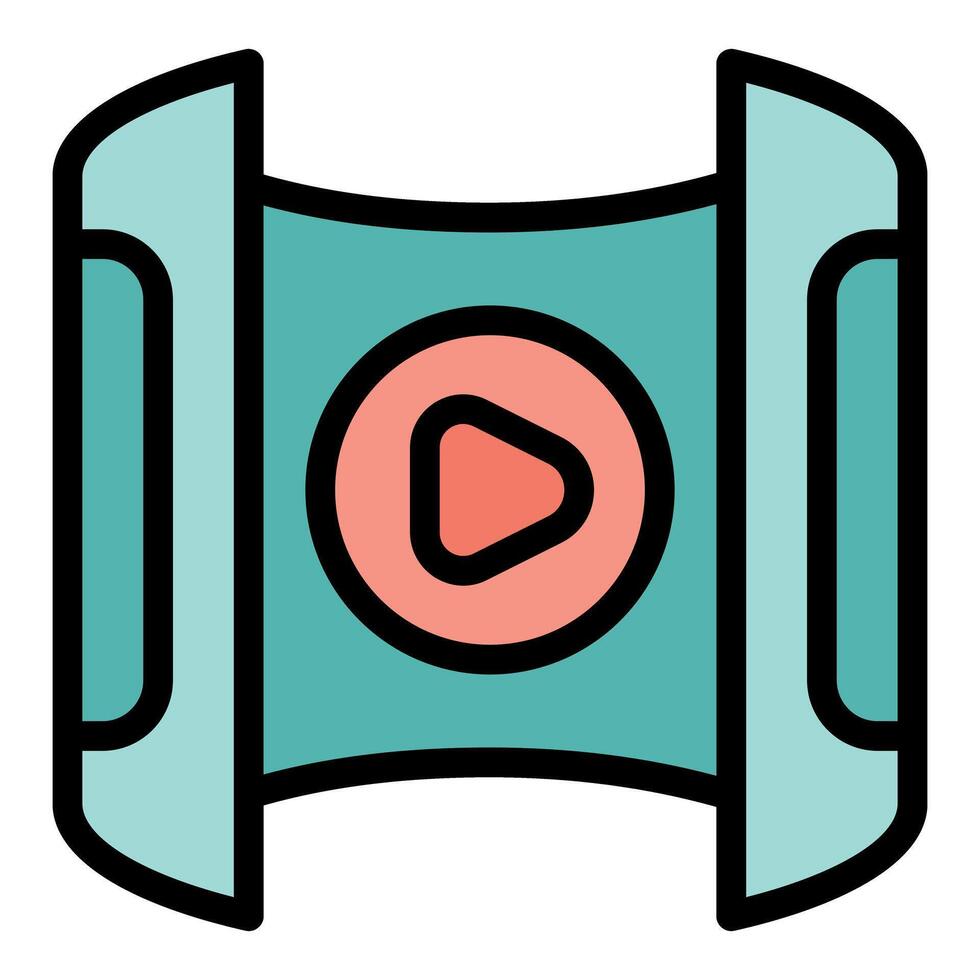 Vr headset playing icon showing virtual reality experience vector