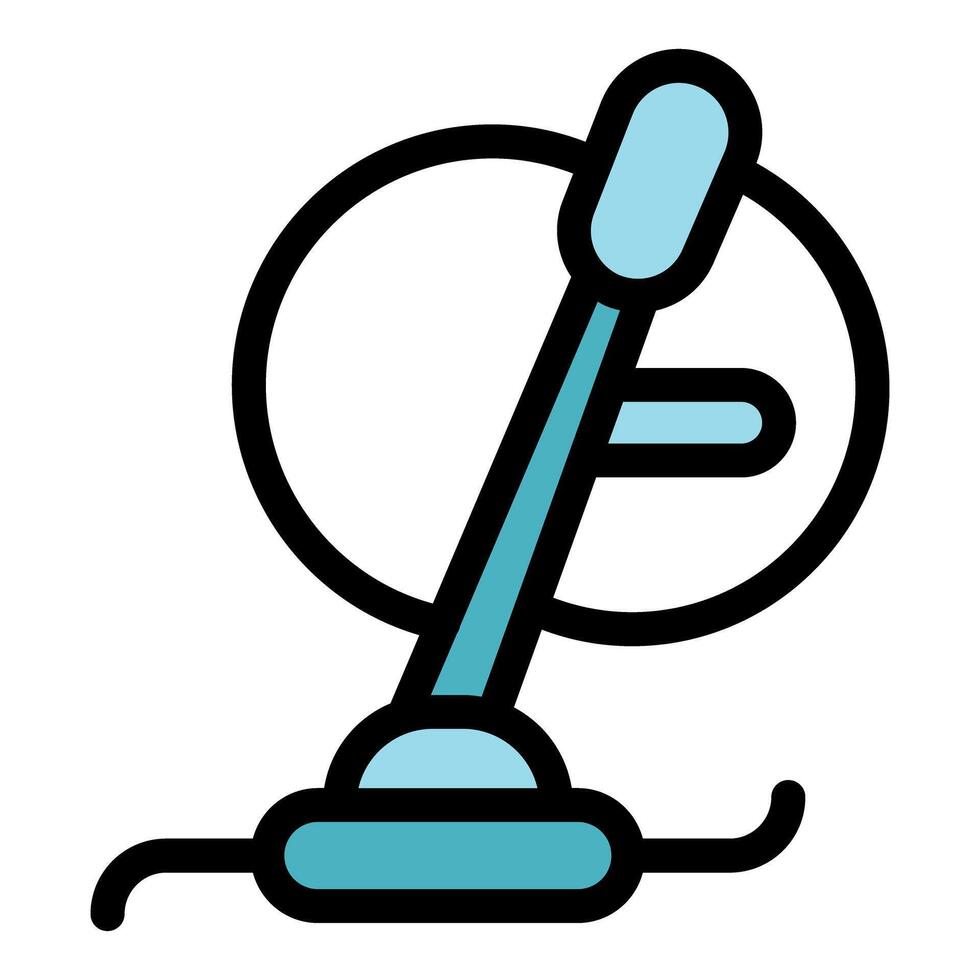 Desktop microphone with a round stand for streaming or podcasting vector