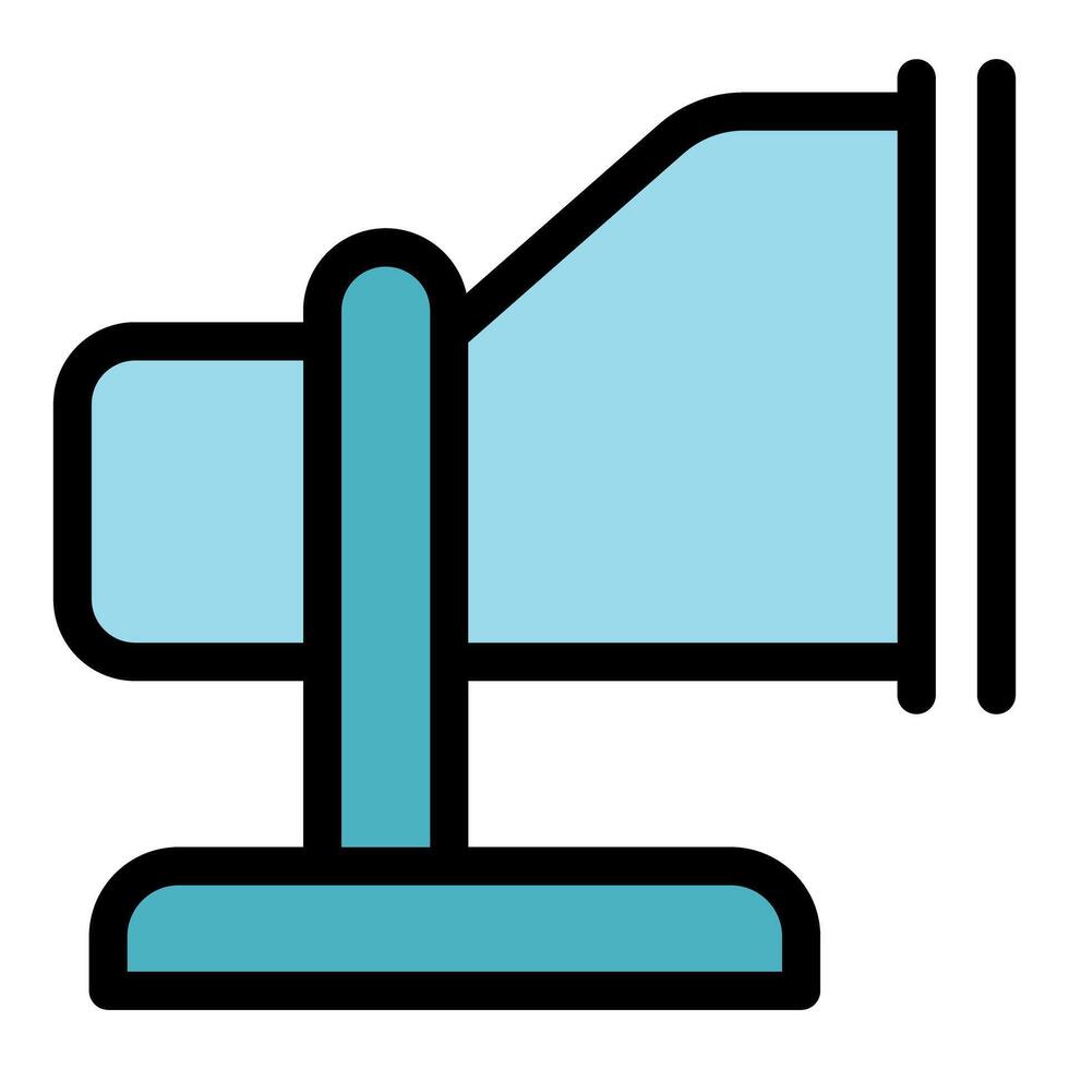 Spotlight projecting light beam, entertainment illumination icon vector