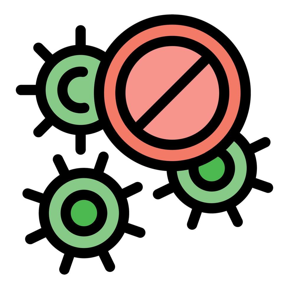 Stop sign blocking coronavirus cells, preventing infection and transmission vector