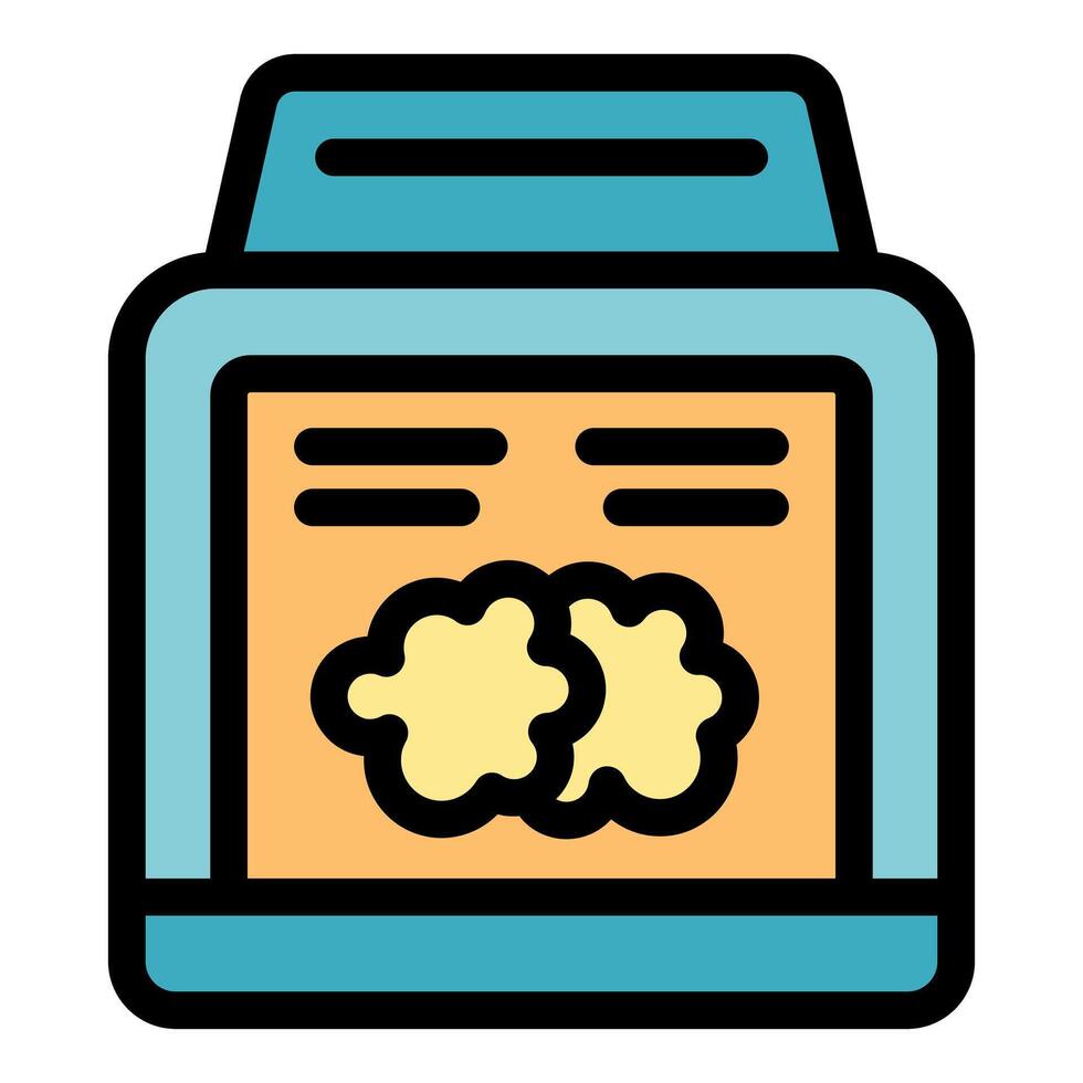 Detergent packaging box with label showing two sponges icon vector