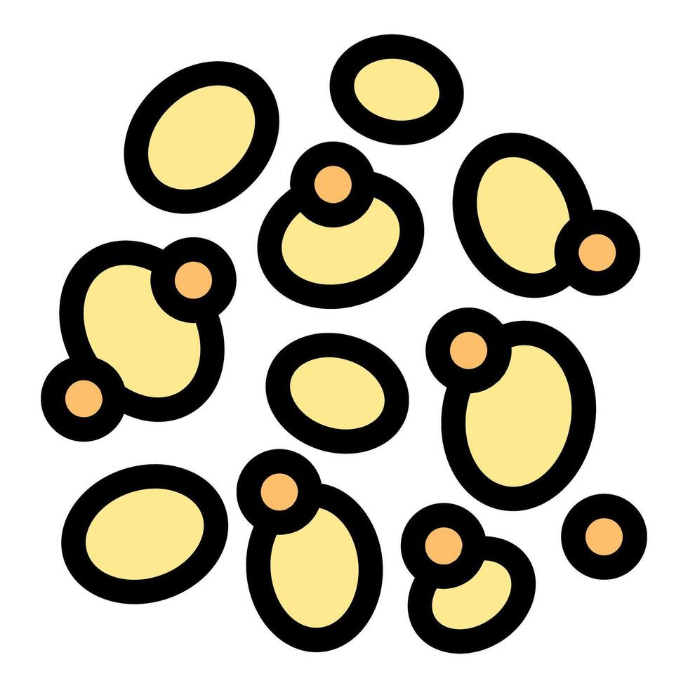 Microscopic view of reproducing cells showing budding process vector