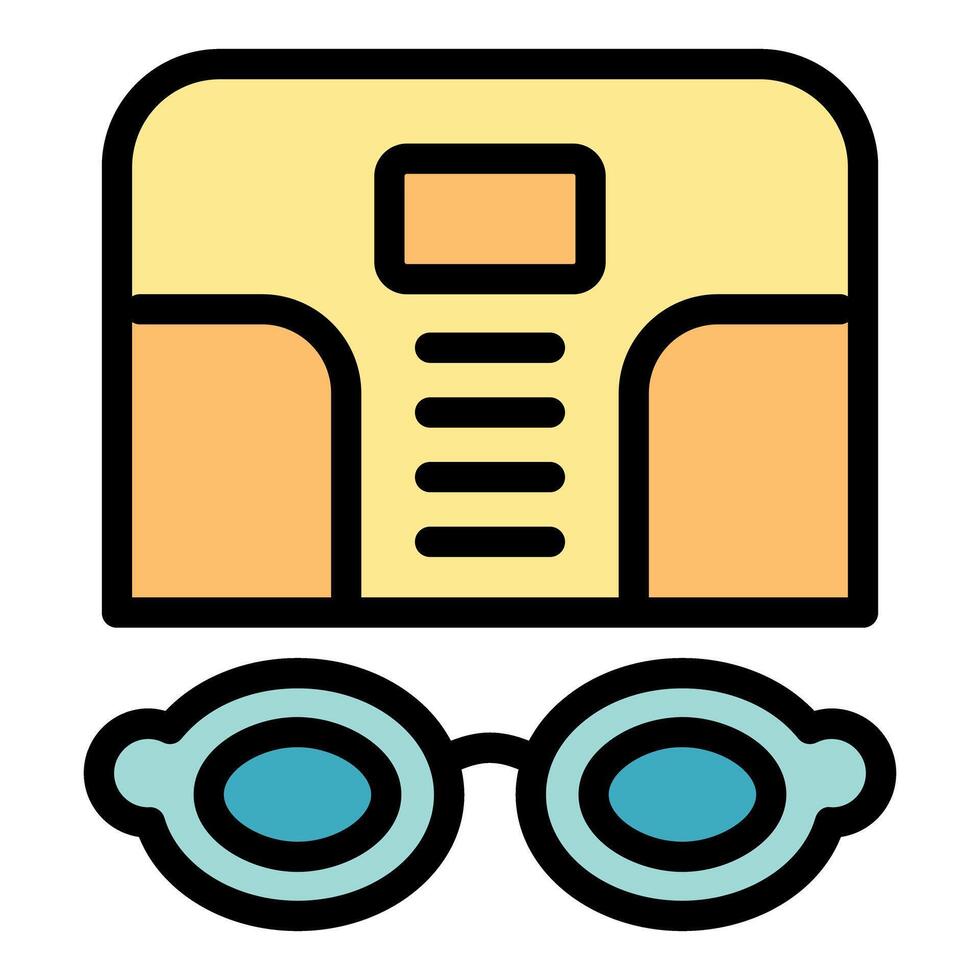 Swimming pool safety goggles and electronic locker for storing valuables vector