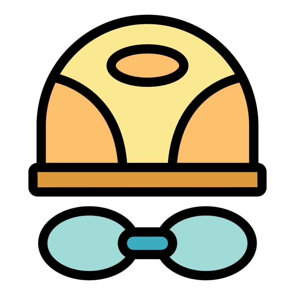 Swimming cap and goggles promoting water safety and active lifestyle vector