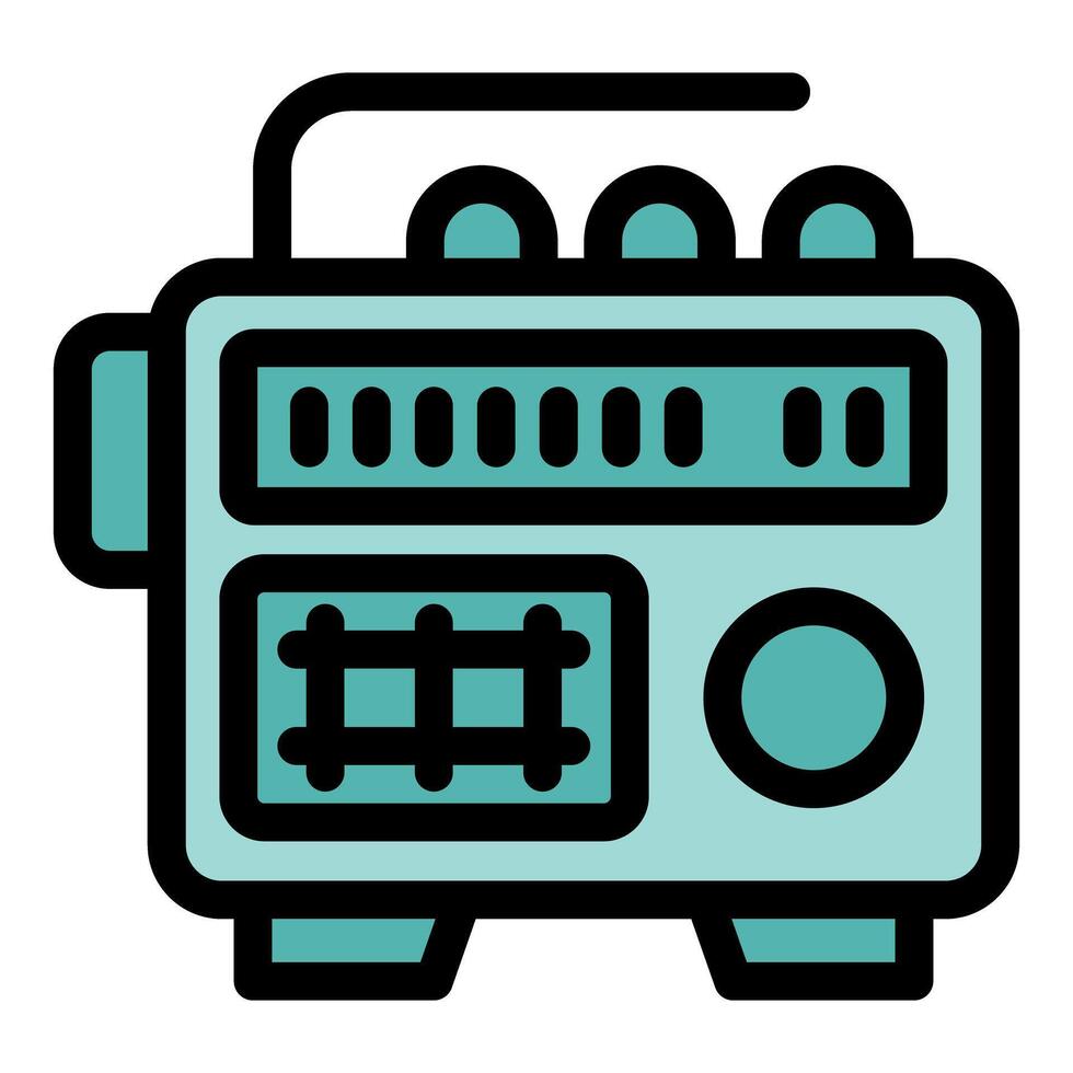 Retro style radio broadcasting music and news with antenna vector