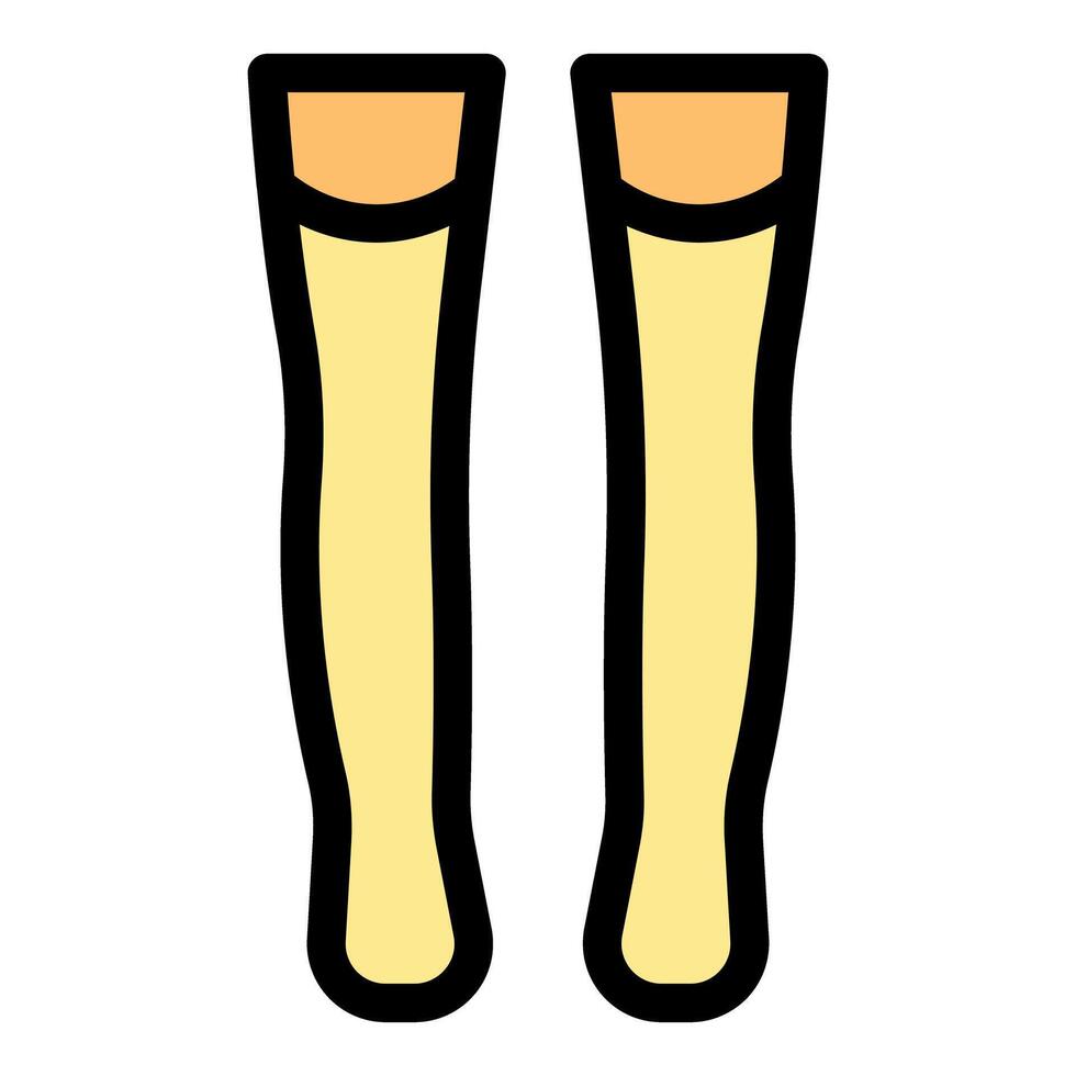 Long yellow socks protecting legs from cold weather vector