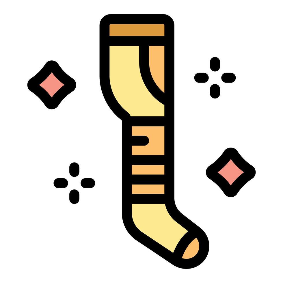 Elastic medical bandage supporting injured leg, providing compression and stability vector