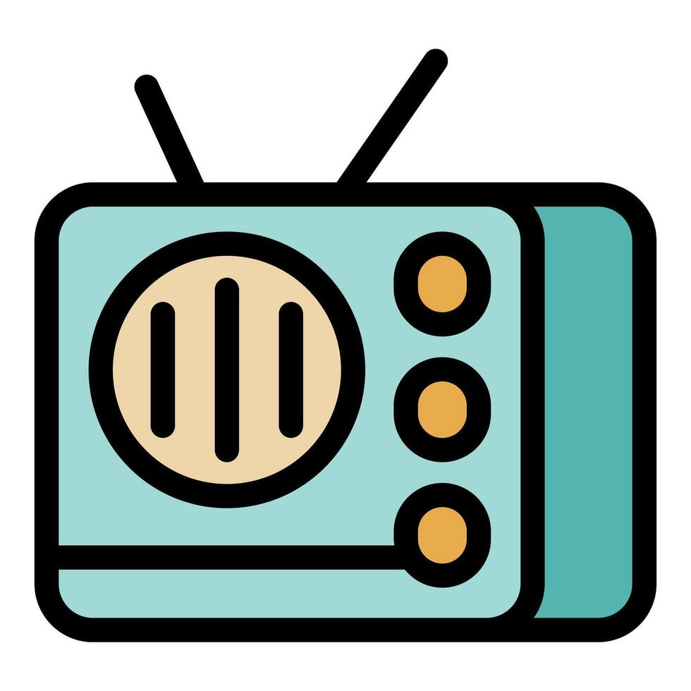 Retro television broadcasting entertainment in living room vector