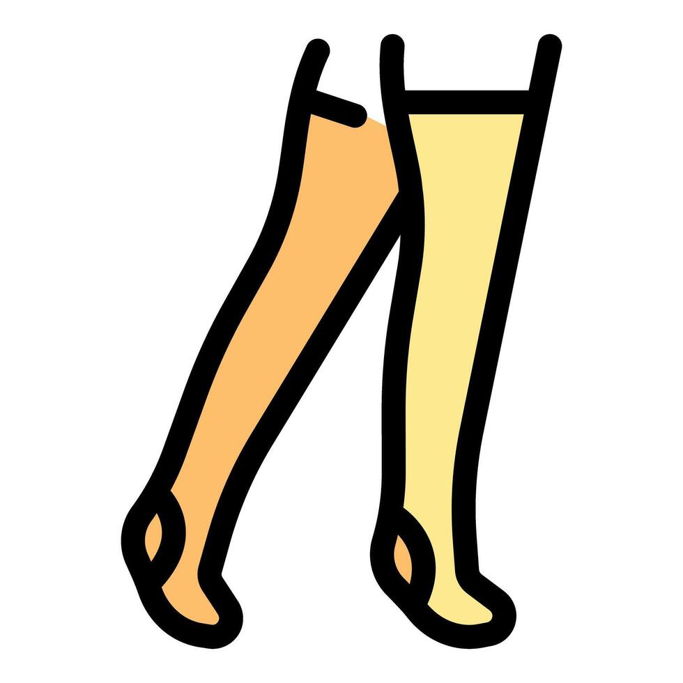 Compression stocking improving blood circulation in legs while walking vector
