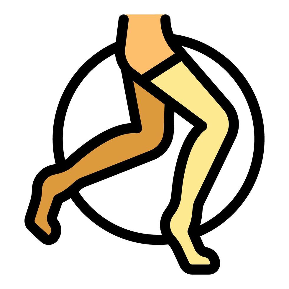 Woman wearing compression stockings for varicose veins treatment vector