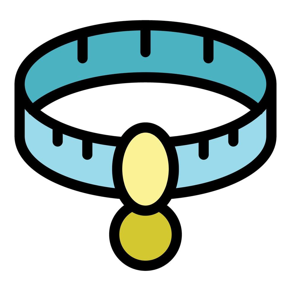 Dog collar with measuring marks and golden tags showing pet fashion vector