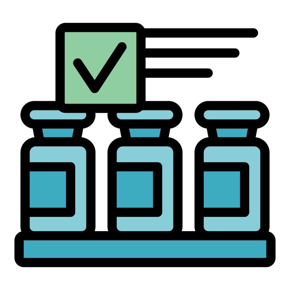 Pharmaceutical production line successfully passing quality control check vector