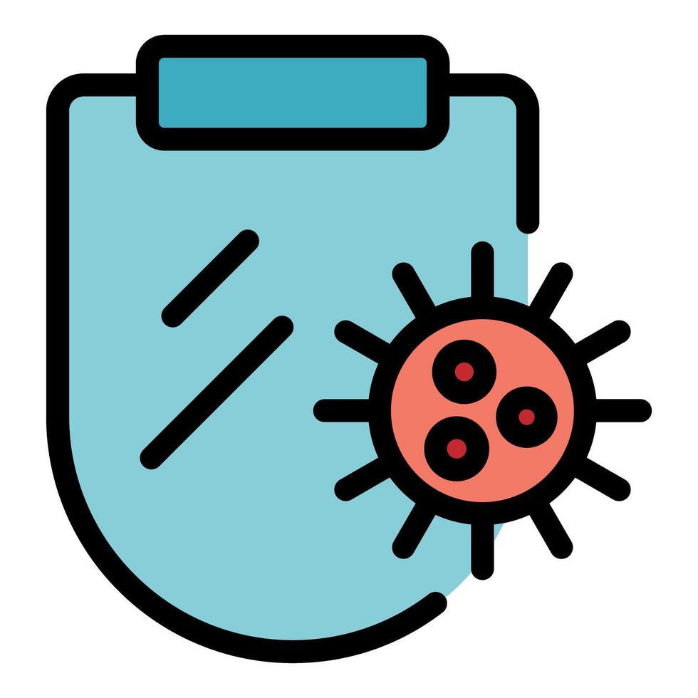 Virus report representing healthcare research and disease analysis vector