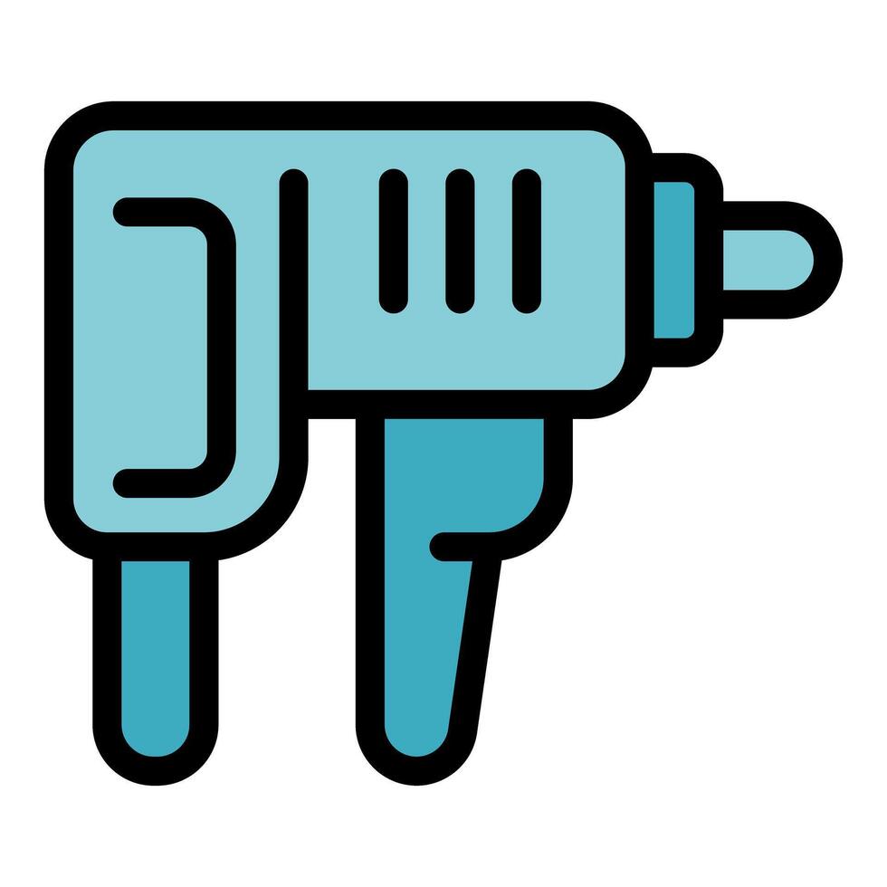 Electric power drill for construction and diy projects, handheld power tool icon vector