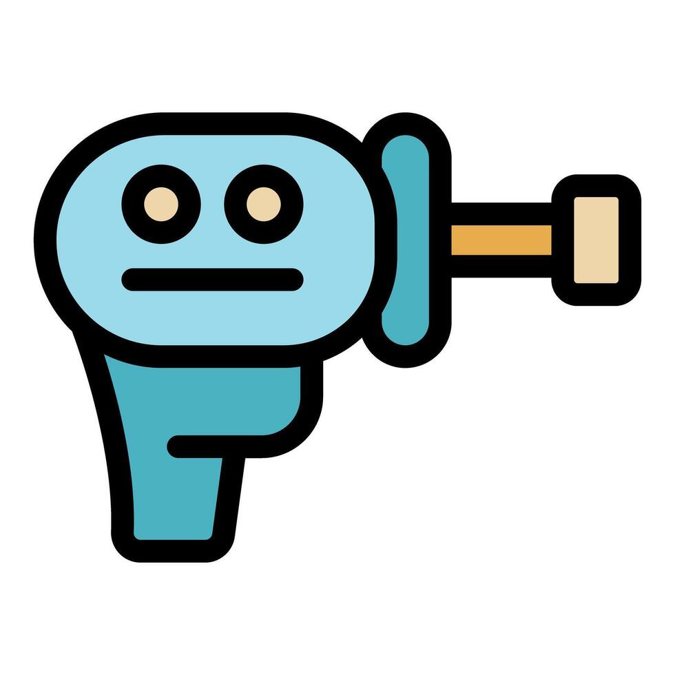 Futuristic electric screwdriver with a kawaii face working on repairs vector