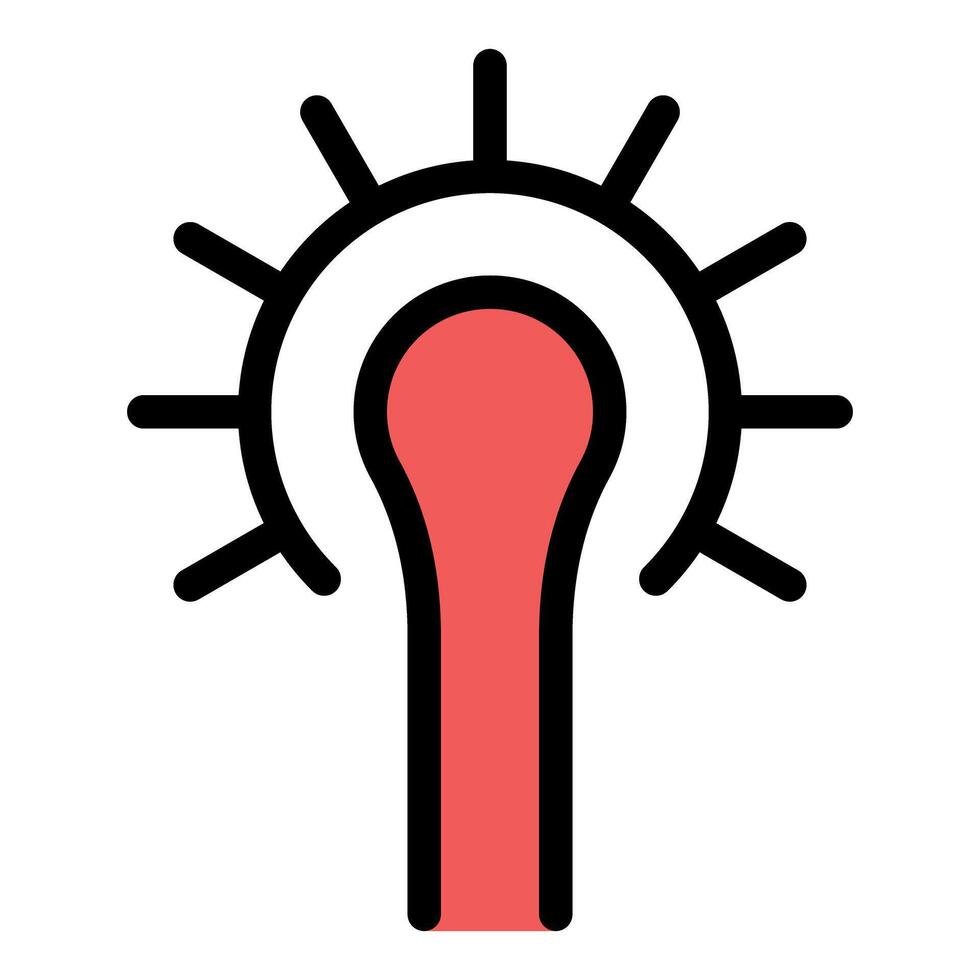 Light bulb shining with bright rays representing innovative idea vector