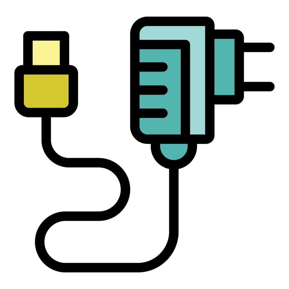 Phone charger connecting to power outlet, modern portable technology vector