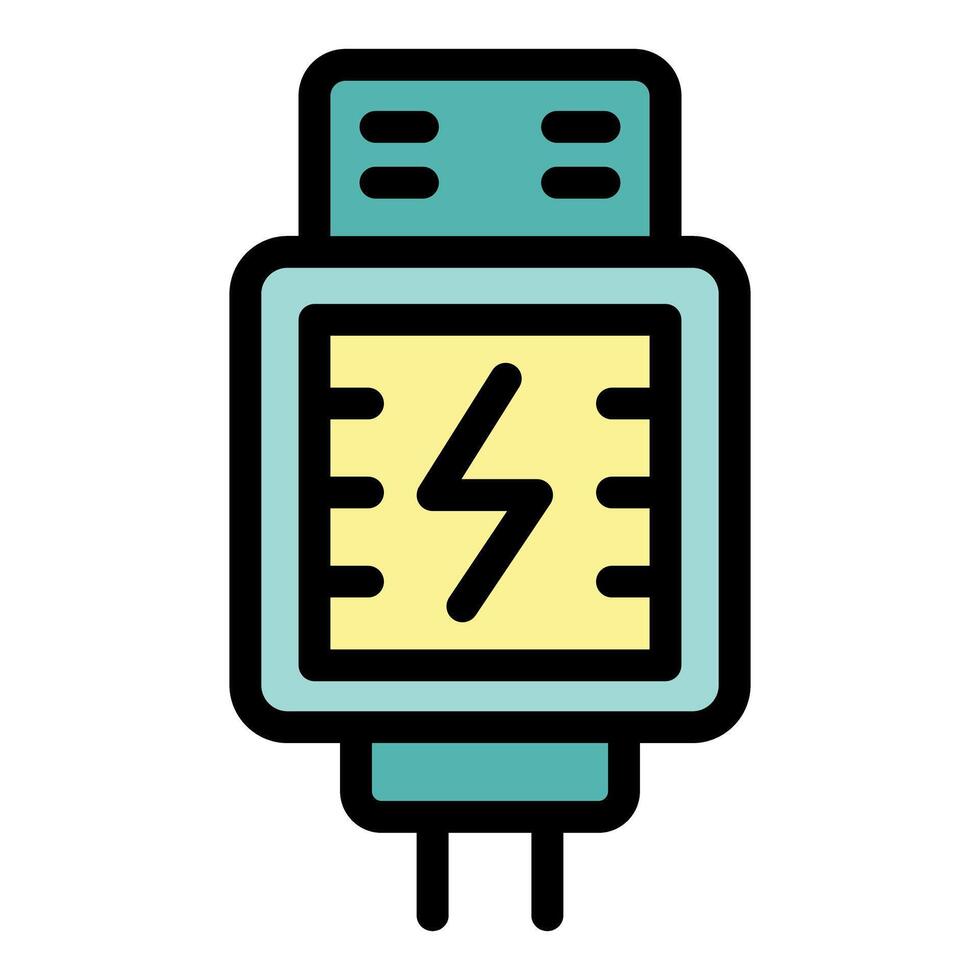 Usb flash drive showing electricity symbol is connecting to device vector