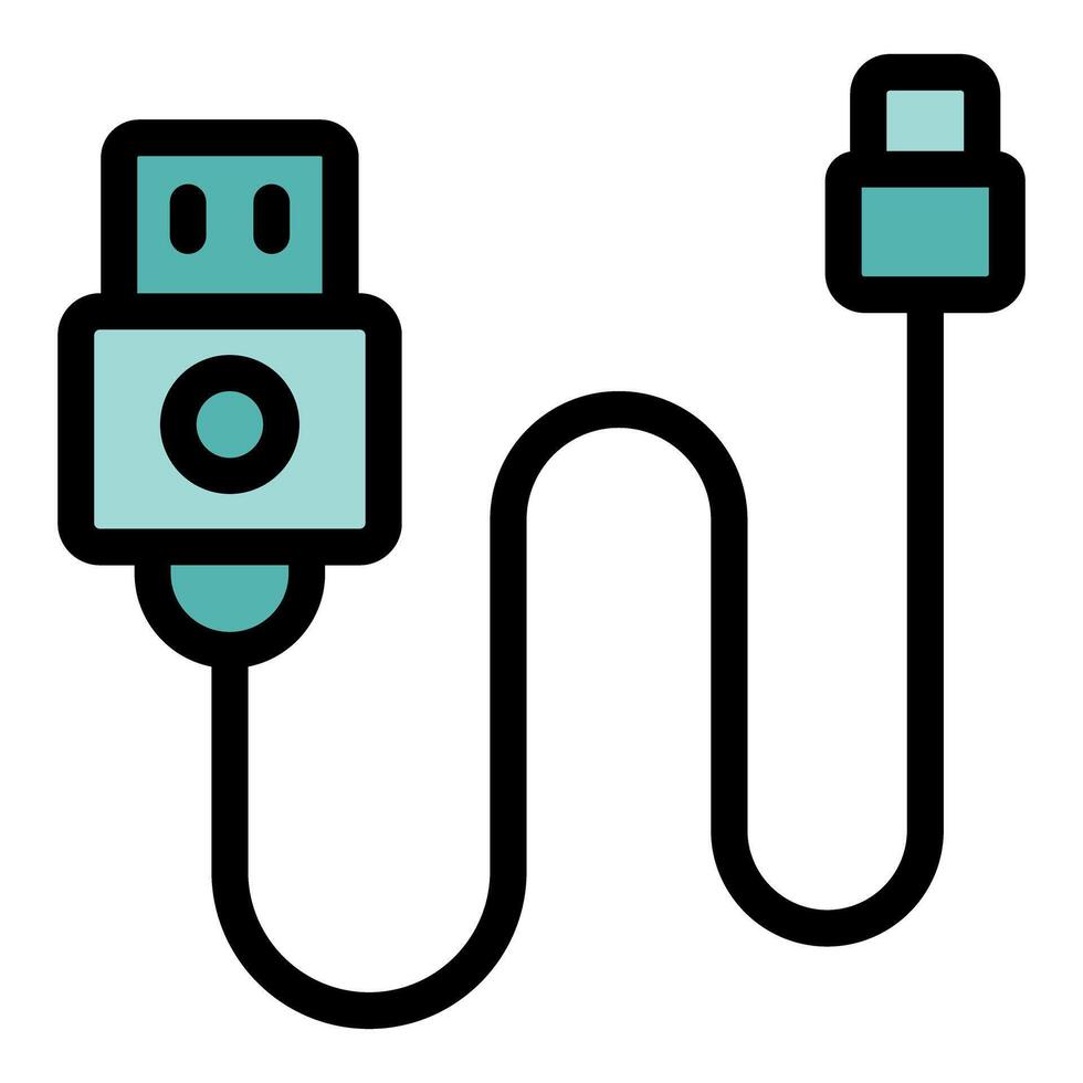 Usb cable connecting electronic devices for charging and data transfer vector