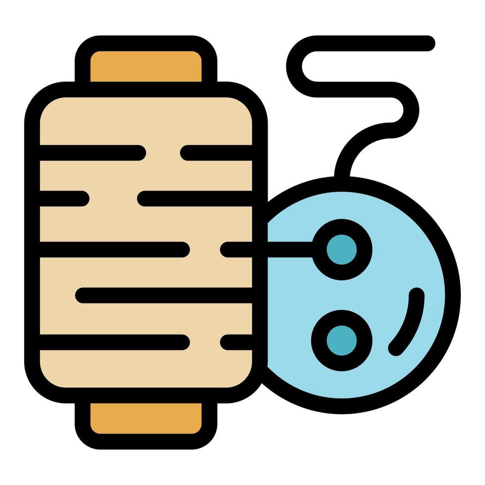 Thread spool and bobbin for sewing and embroidery vector