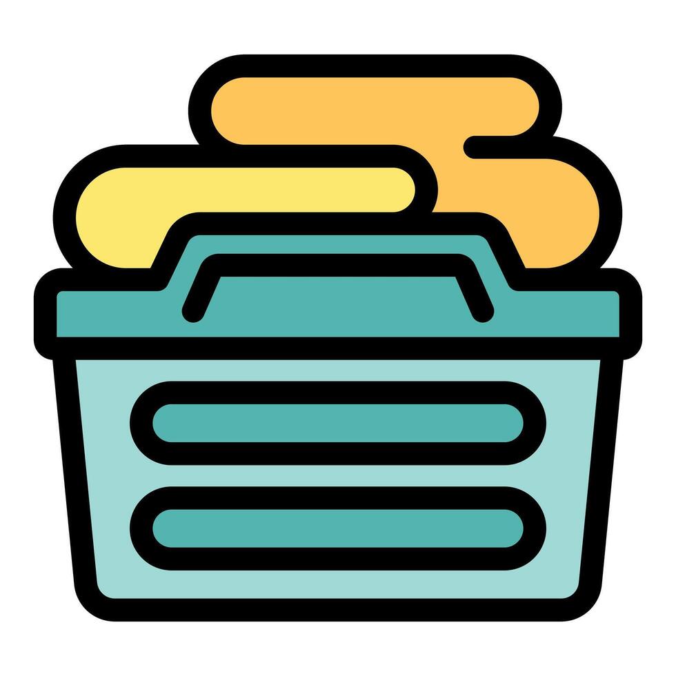 Laundry basket full of clothes getting ready for washing vector