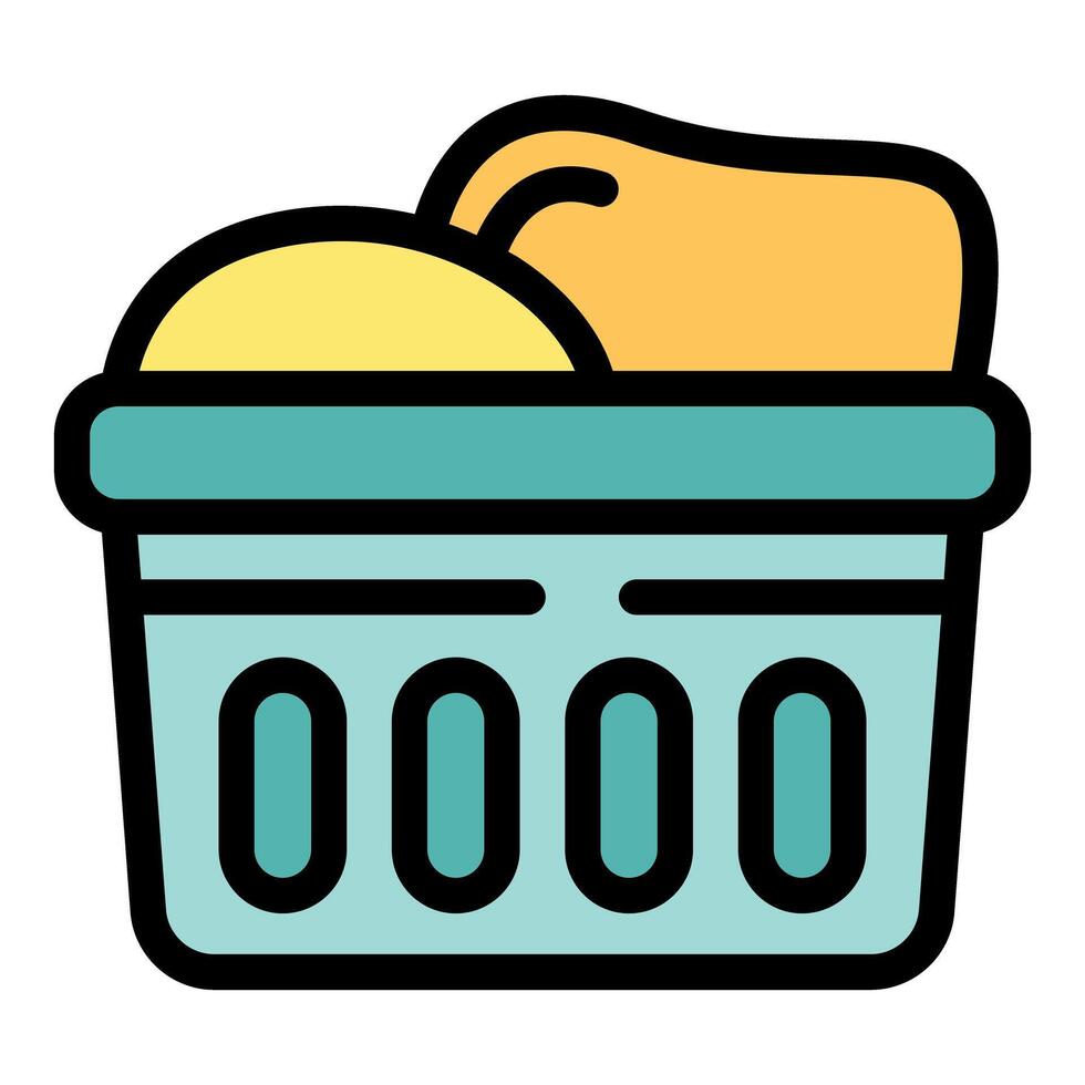 Laundry basket full of clothes getting ready for washing vector
