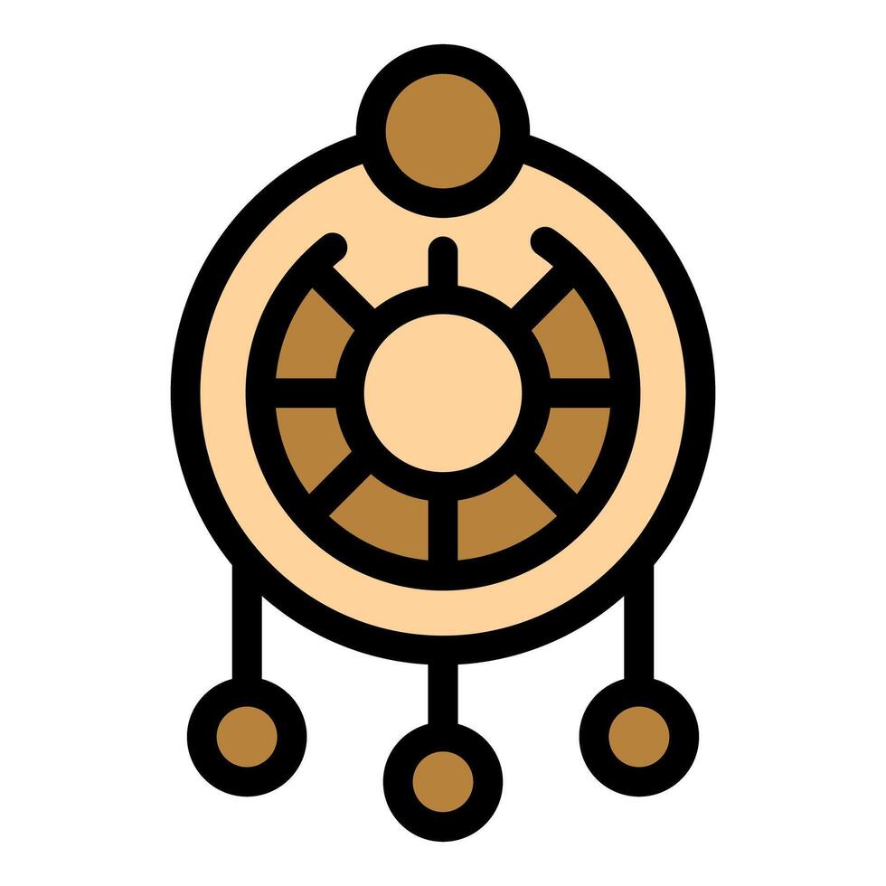 Round ethnic dreamcatcher protecting from bad dreams vector