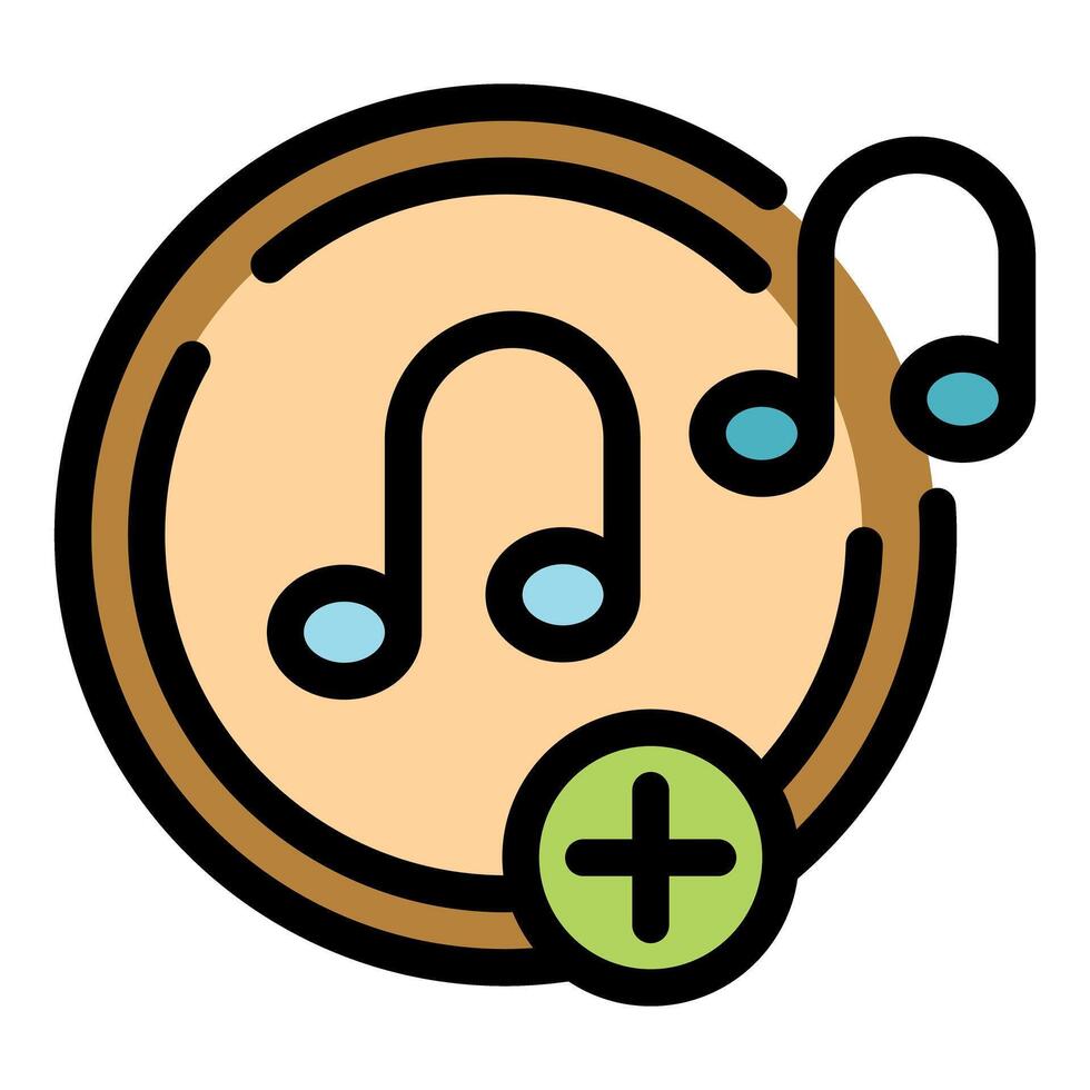 Adding music notes to playlist icon representing song collection vector