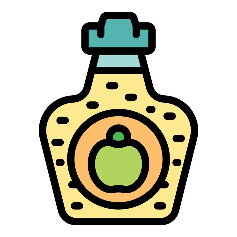 Apple cider vinegar in decorative bottle promoting health and flavor vector