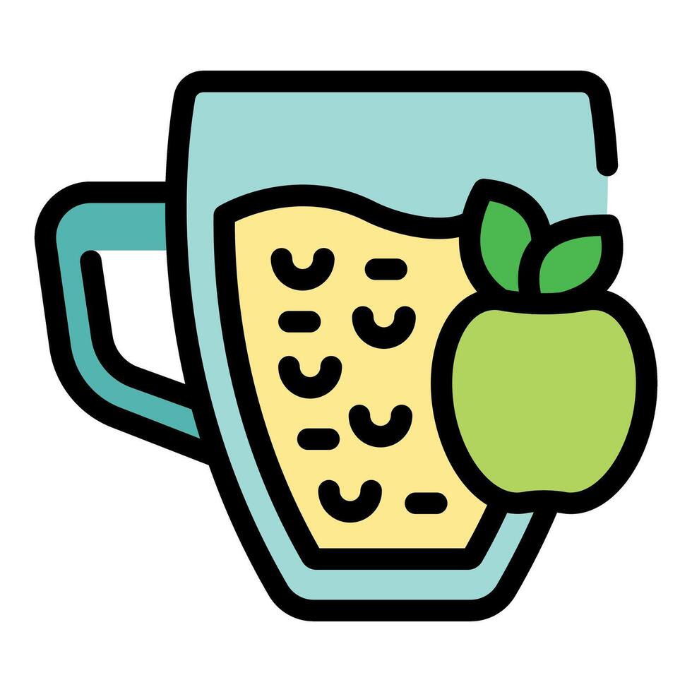 Healthy apple smoothie in glass cup promoting wellness and refreshment vector