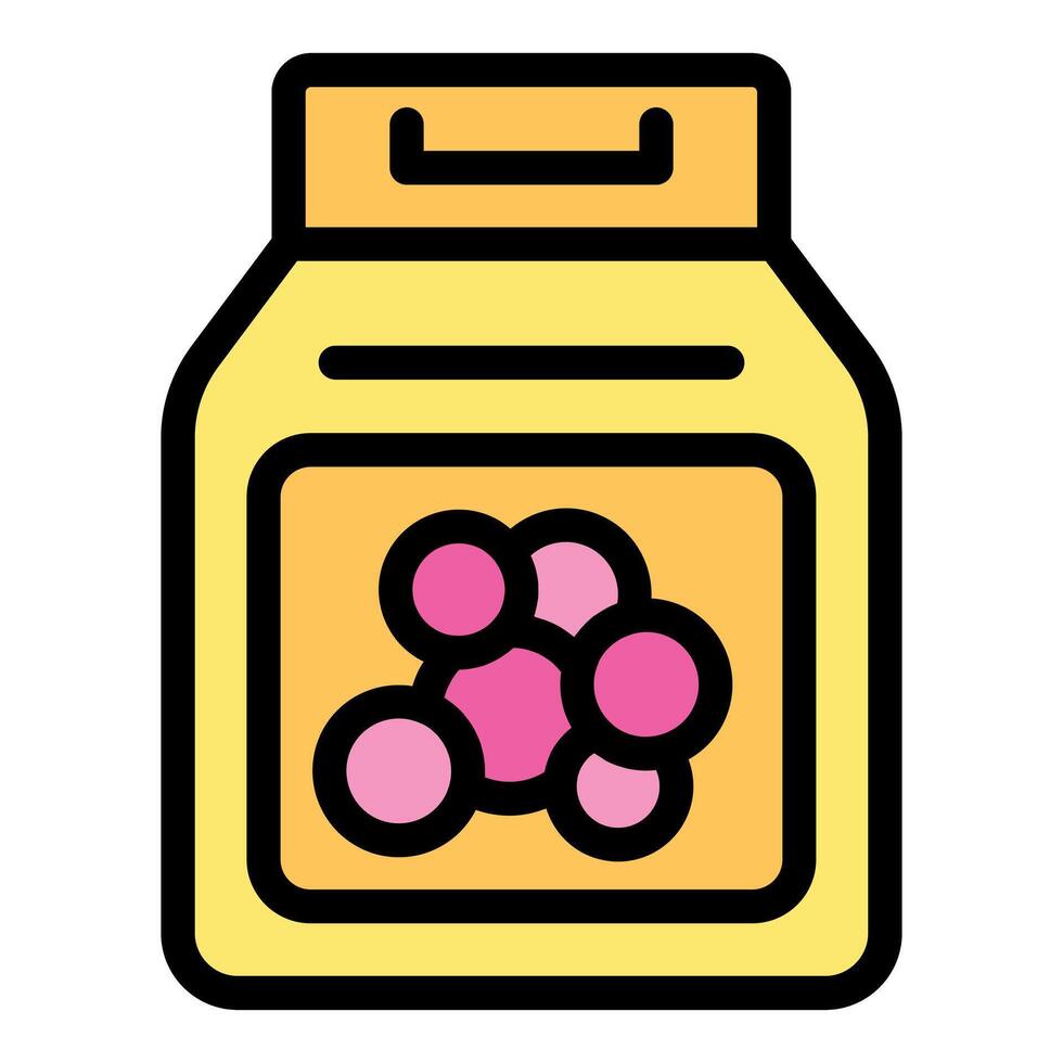 Detergent package with pink soap bubbles logo representing cleanliness vector