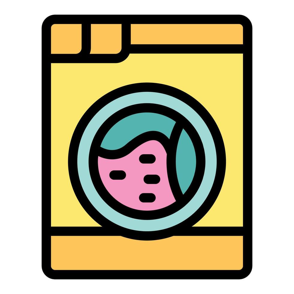 Washing machine cleaning clothes with laundry detergent pod icon vector
