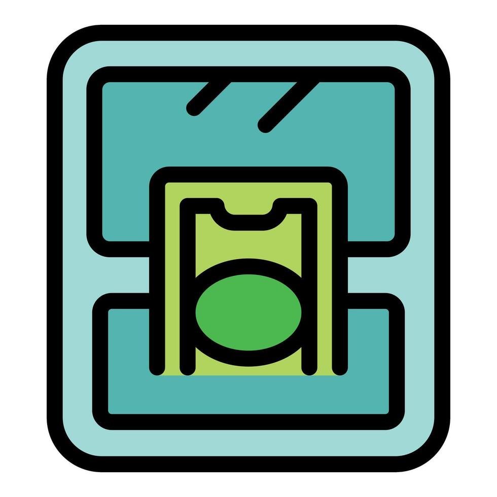 Atm is presenting money after processing a withdrawal request vector
