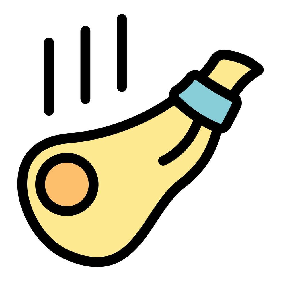 Rolled sausage falling down with speed lines vector